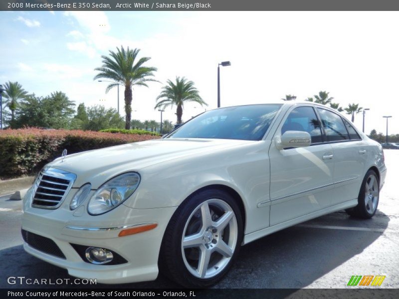 Arctic White / Sahara Beige/Black 2008 Mercedes-Benz E 350 Sedan