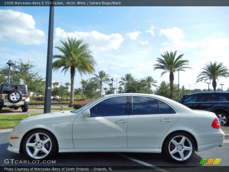 Arctic White / Sahara Beige/Black 2008 Mercedes-Benz E 350 Sedan