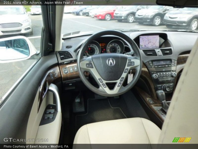 Aspen White Pearl / Taupe 2011 Acura MDX Advance