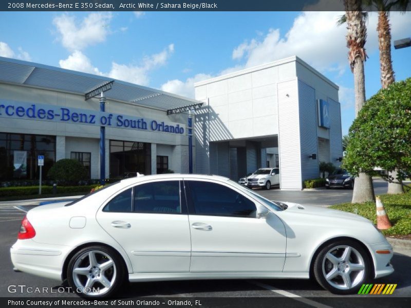 Arctic White / Sahara Beige/Black 2008 Mercedes-Benz E 350 Sedan