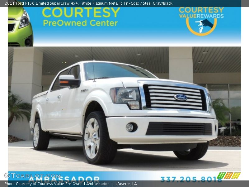 White Platinum Metallic Tri-Coat / Steel Gray/Black 2011 Ford F150 Limited SuperCrew 4x4