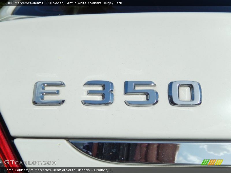 Arctic White / Sahara Beige/Black 2008 Mercedes-Benz E 350 Sedan