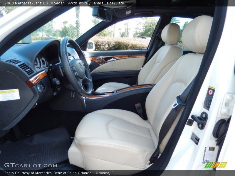 Arctic White / Sahara Beige/Black 2008 Mercedes-Benz E 350 Sedan