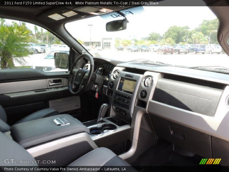 White Platinum Metallic Tri-Coat / Steel Gray/Black 2011 Ford F150 Limited SuperCrew 4x4