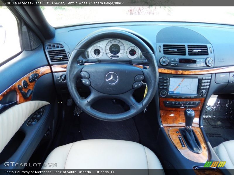Arctic White / Sahara Beige/Black 2008 Mercedes-Benz E 350 Sedan