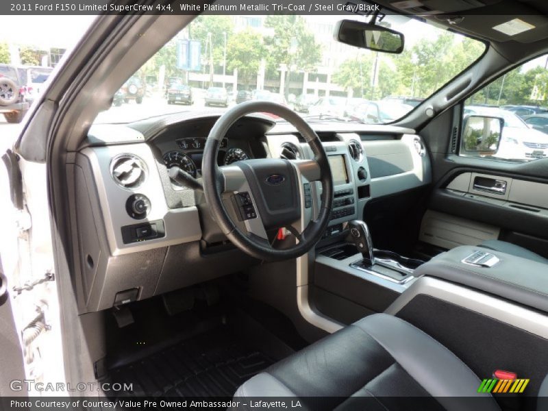 White Platinum Metallic Tri-Coat / Steel Gray/Black 2011 Ford F150 Limited SuperCrew 4x4