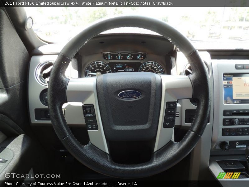 White Platinum Metallic Tri-Coat / Steel Gray/Black 2011 Ford F150 Limited SuperCrew 4x4