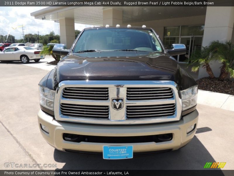 Rugged Brown Pearl / Light Pebble Beige/Bark Brown 2011 Dodge Ram 3500 HD Laramie Longhorn Mega Cab 4x4 Dually
