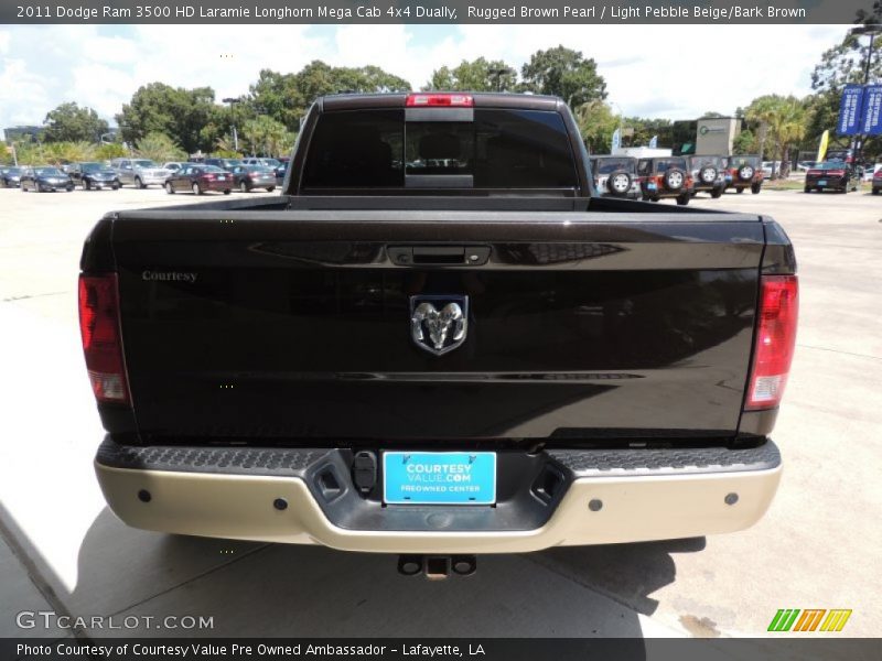 Rugged Brown Pearl / Light Pebble Beige/Bark Brown 2011 Dodge Ram 3500 HD Laramie Longhorn Mega Cab 4x4 Dually