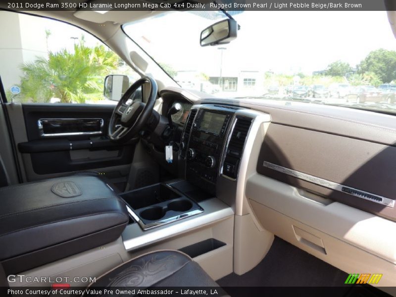 Rugged Brown Pearl / Light Pebble Beige/Bark Brown 2011 Dodge Ram 3500 HD Laramie Longhorn Mega Cab 4x4 Dually