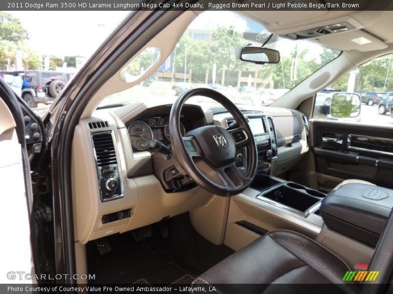 Rugged Brown Pearl / Light Pebble Beige/Bark Brown 2011 Dodge Ram 3500 HD Laramie Longhorn Mega Cab 4x4 Dually