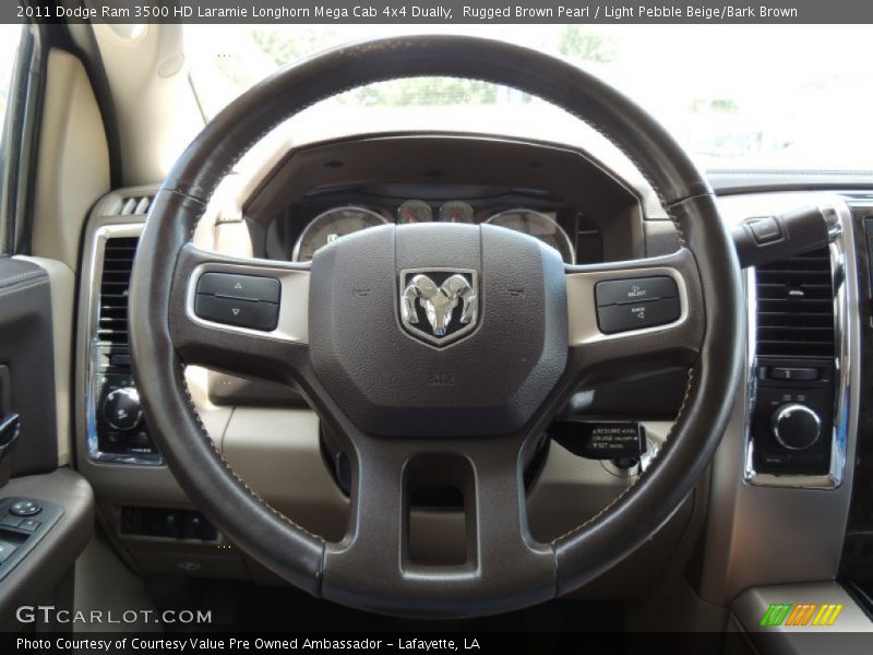 Rugged Brown Pearl / Light Pebble Beige/Bark Brown 2011 Dodge Ram 3500 HD Laramie Longhorn Mega Cab 4x4 Dually