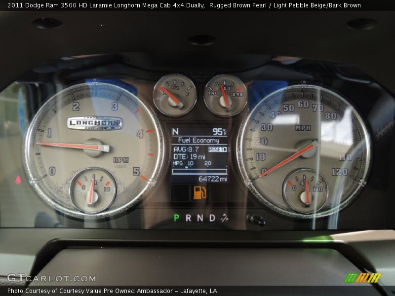 Rugged Brown Pearl / Light Pebble Beige/Bark Brown 2011 Dodge Ram 3500 HD Laramie Longhorn Mega Cab 4x4 Dually