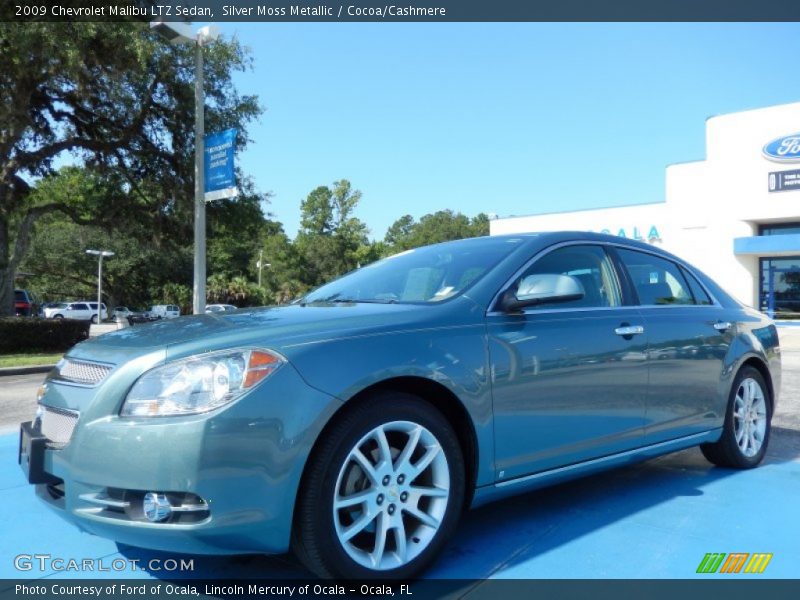 Silver Moss Metallic / Cocoa/Cashmere 2009 Chevrolet Malibu LTZ Sedan