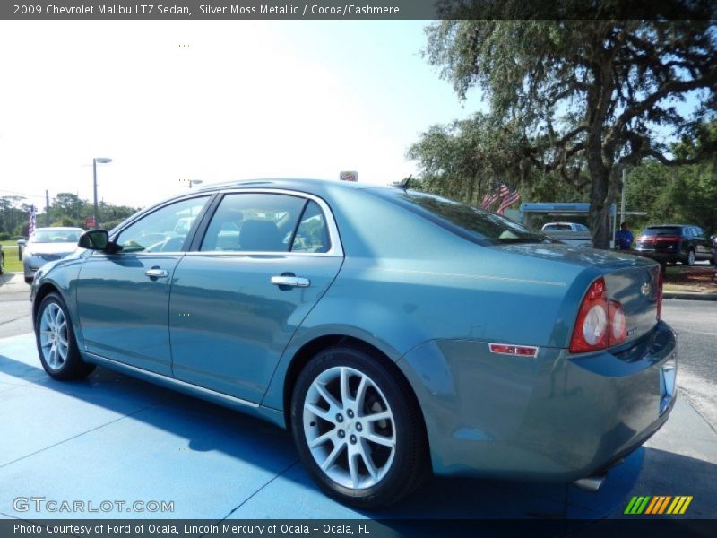 Silver Moss Metallic / Cocoa/Cashmere 2009 Chevrolet Malibu LTZ Sedan