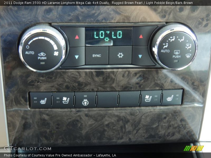Rugged Brown Pearl / Light Pebble Beige/Bark Brown 2011 Dodge Ram 3500 HD Laramie Longhorn Mega Cab 4x4 Dually
