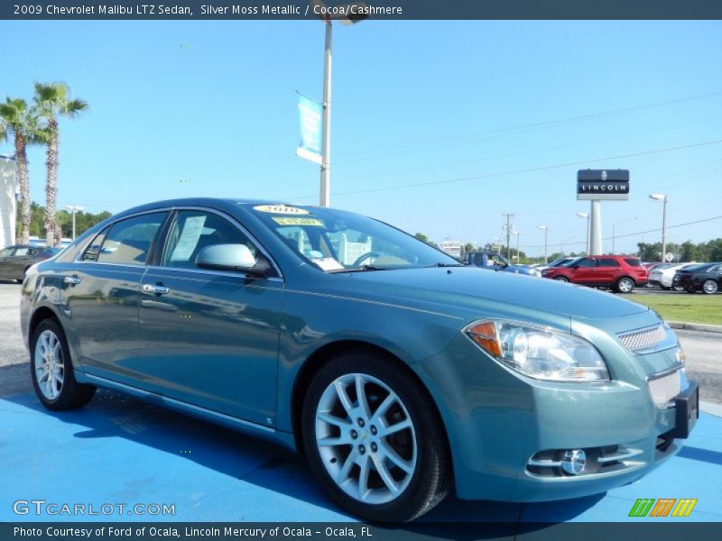 Silver Moss Metallic / Cocoa/Cashmere 2009 Chevrolet Malibu LTZ Sedan
