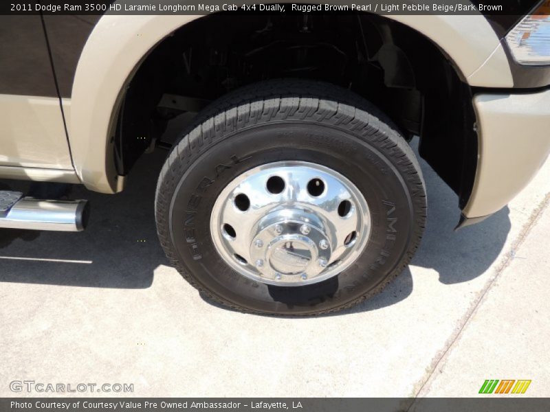 Rugged Brown Pearl / Light Pebble Beige/Bark Brown 2011 Dodge Ram 3500 HD Laramie Longhorn Mega Cab 4x4 Dually