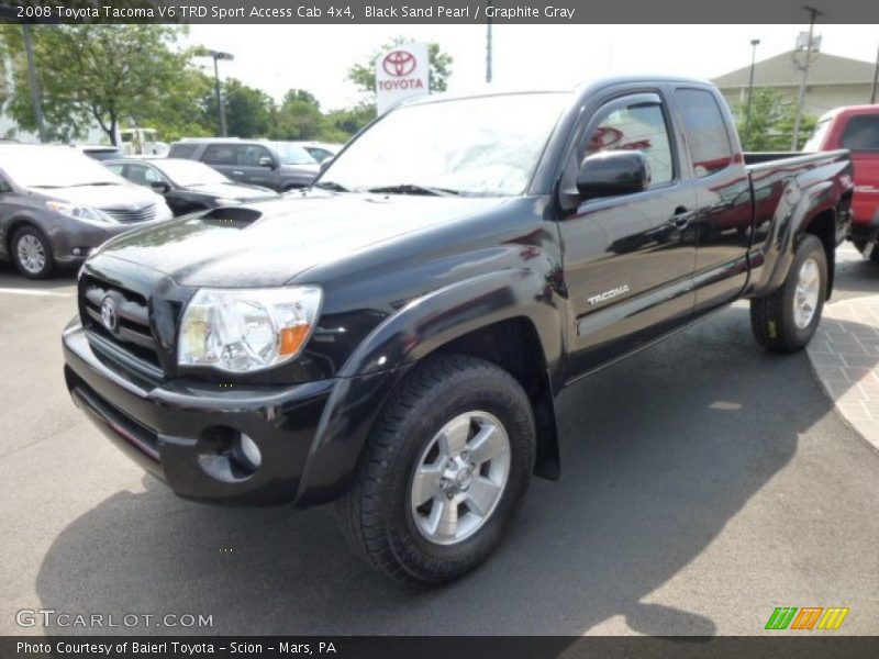 Black Sand Pearl / Graphite Gray 2008 Toyota Tacoma V6 TRD Sport Access Cab 4x4