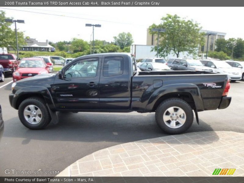 Black Sand Pearl / Graphite Gray 2008 Toyota Tacoma V6 TRD Sport Access Cab 4x4