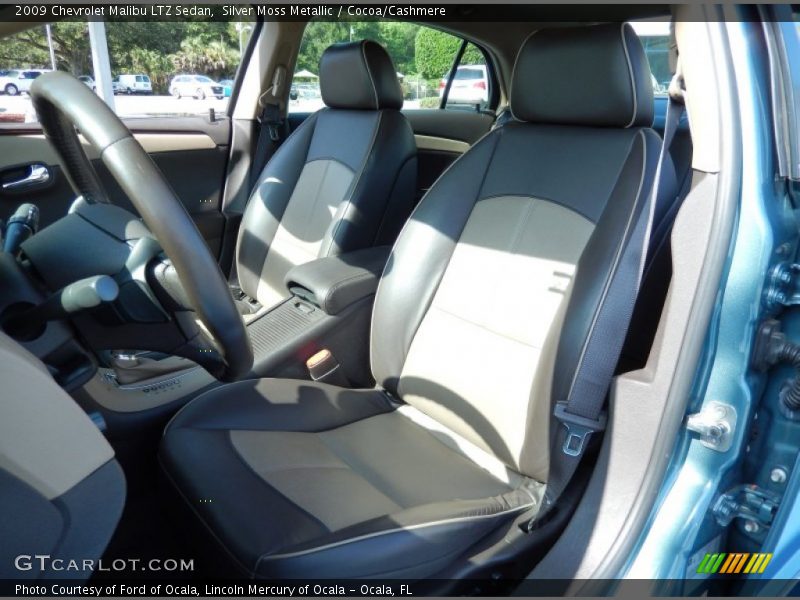Silver Moss Metallic / Cocoa/Cashmere 2009 Chevrolet Malibu LTZ Sedan