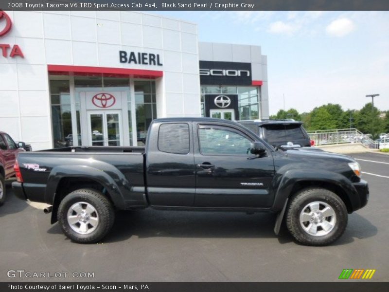 Black Sand Pearl / Graphite Gray 2008 Toyota Tacoma V6 TRD Sport Access Cab 4x4