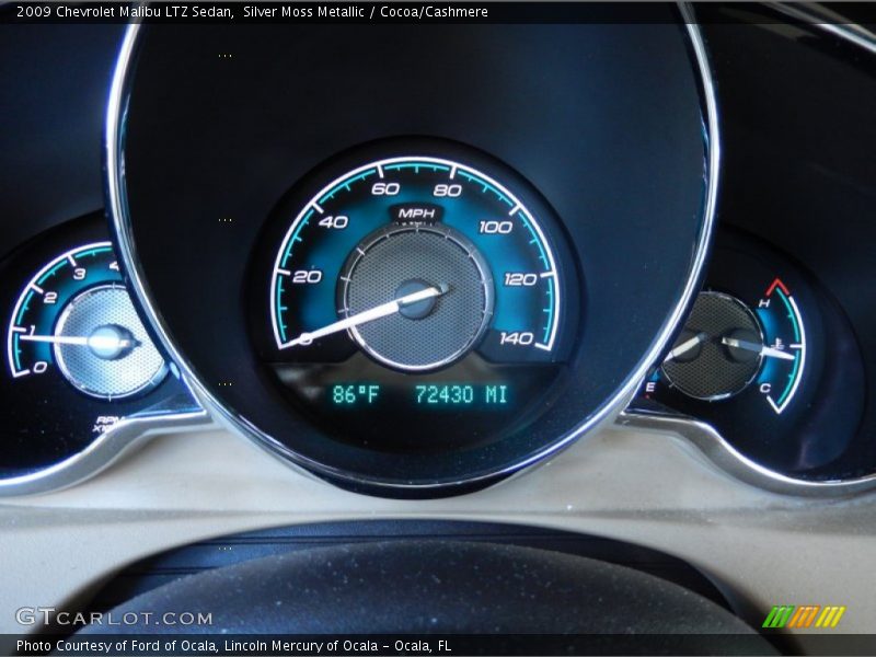 Silver Moss Metallic / Cocoa/Cashmere 2009 Chevrolet Malibu LTZ Sedan