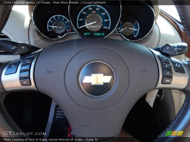Silver Moss Metallic / Cocoa/Cashmere 2009 Chevrolet Malibu LTZ Sedan