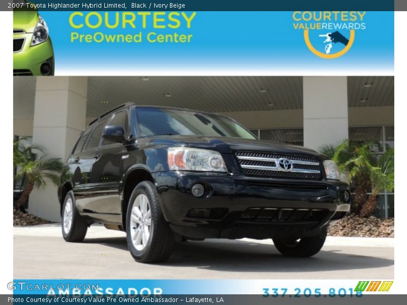 Black / Ivory Beige 2007 Toyota Highlander Hybrid Limited