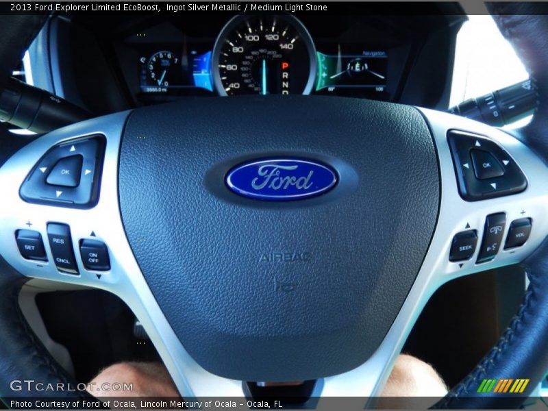 Ingot Silver Metallic / Medium Light Stone 2013 Ford Explorer Limited EcoBoost