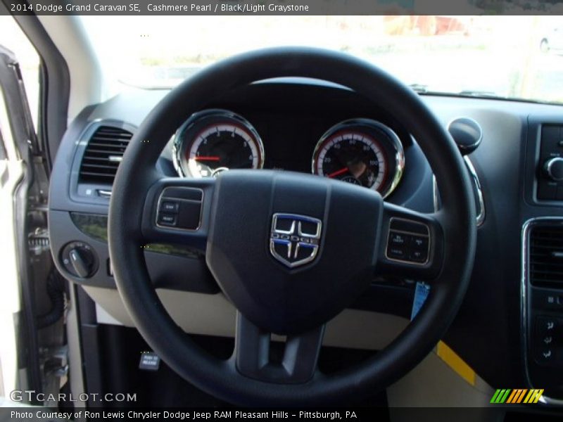 Cashmere Pearl / Black/Light Graystone 2014 Dodge Grand Caravan SE