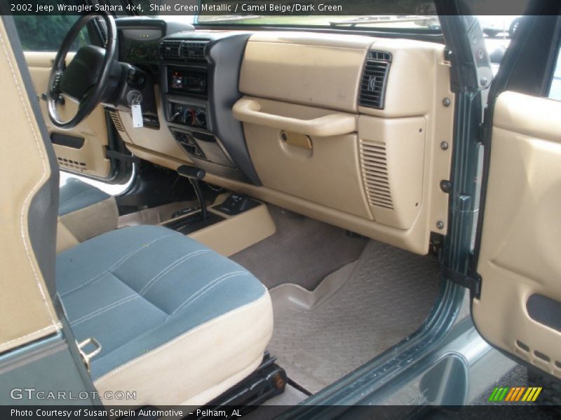 Shale Green Metallic / Camel Beige/Dark Green 2002 Jeep Wrangler Sahara 4x4