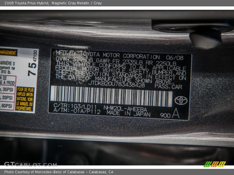 Magnetic Gray Metallic / Gray 2008 Toyota Prius Hybrid