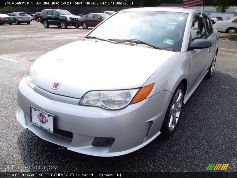 Silver Nickel / Red Line Black/Blue 2004 Saturn ION Red Line Quad Coupe