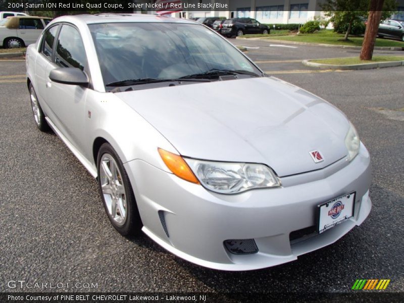 Silver Nickel / Red Line Black/Blue 2004 Saturn ION Red Line Quad Coupe