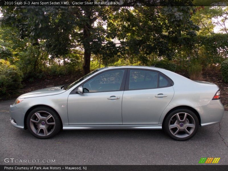 Glacier Silver Metallic / Black 2010 Saab 9-3 Aero Sport Sedan XWD