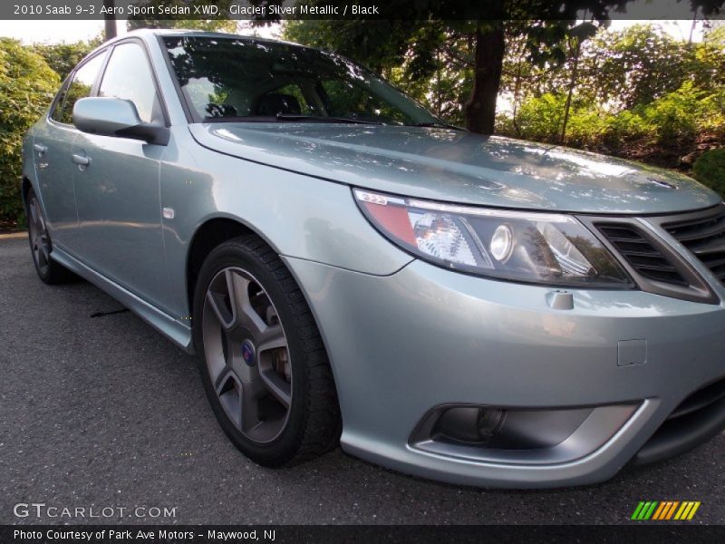 Glacier Silver Metallic / Black 2010 Saab 9-3 Aero Sport Sedan XWD