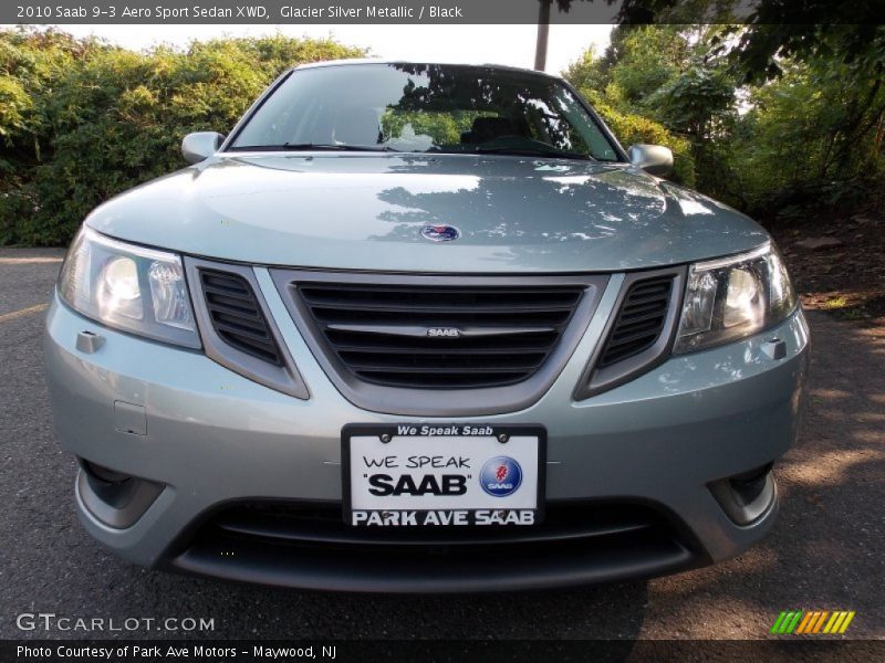 Glacier Silver Metallic / Black 2010 Saab 9-3 Aero Sport Sedan XWD