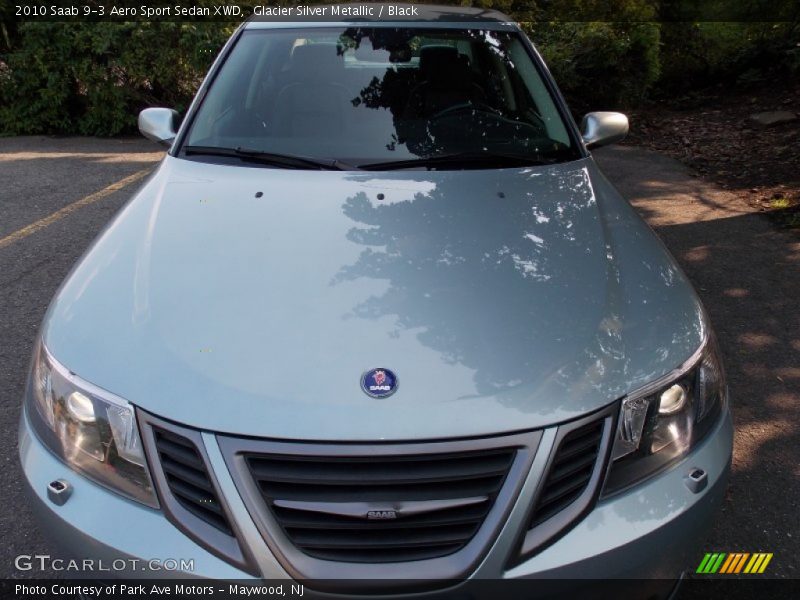 Glacier Silver Metallic / Black 2010 Saab 9-3 Aero Sport Sedan XWD