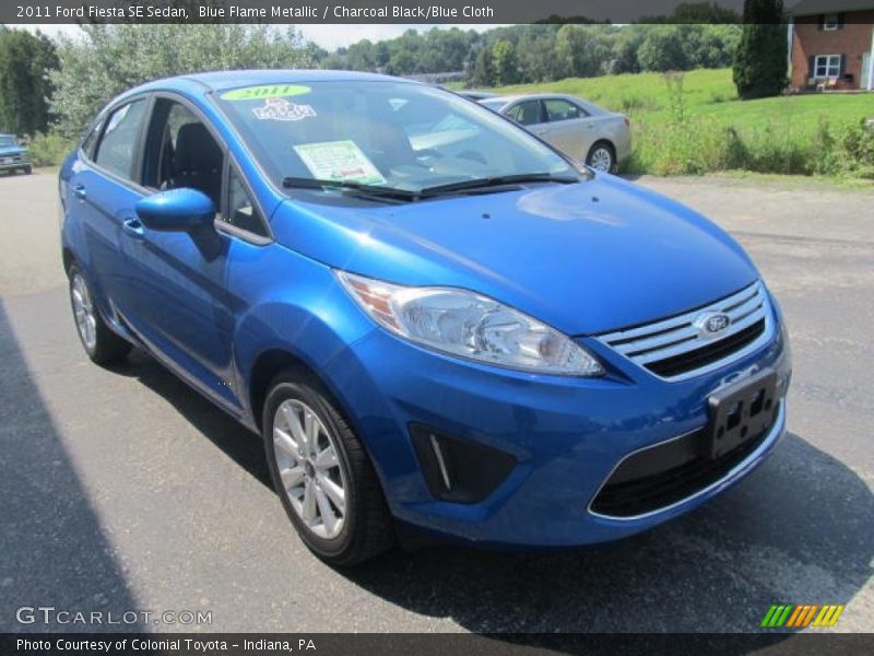Blue Flame Metallic / Charcoal Black/Blue Cloth 2011 Ford Fiesta SE Sedan