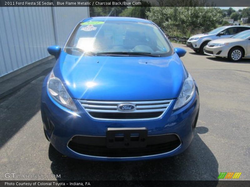 Blue Flame Metallic / Charcoal Black/Blue Cloth 2011 Ford Fiesta SE Sedan