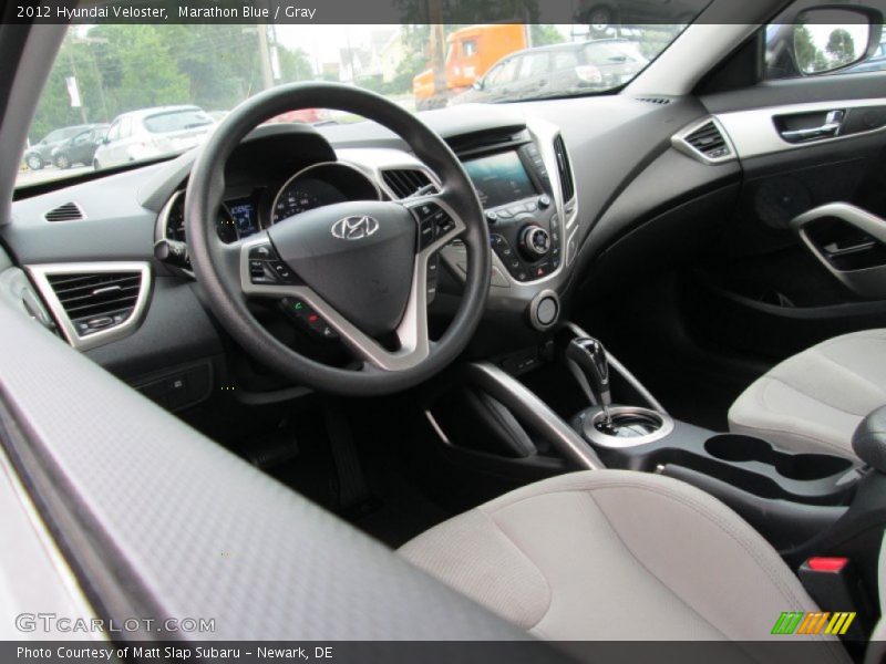 Marathon Blue / Gray 2012 Hyundai Veloster