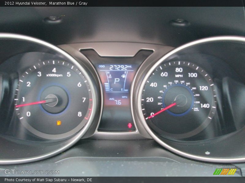 Marathon Blue / Gray 2012 Hyundai Veloster