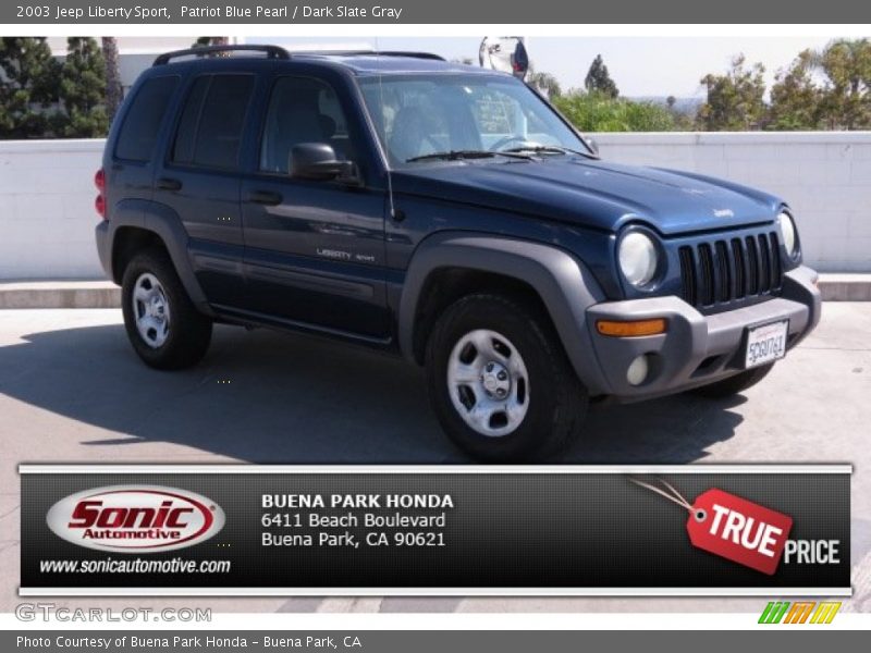 Patriot Blue Pearl / Dark Slate Gray 2003 Jeep Liberty Sport