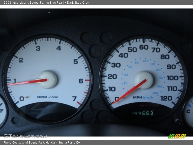 Patriot Blue Pearl / Dark Slate Gray 2003 Jeep Liberty Sport