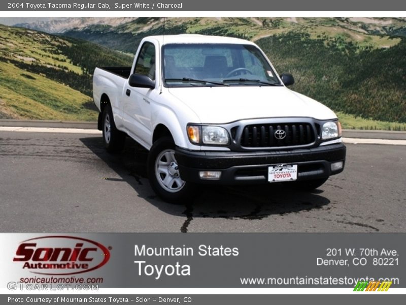 Super White / Charcoal 2004 Toyota Tacoma Regular Cab