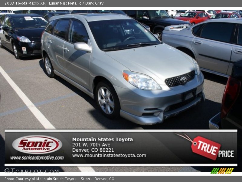 Lunar Mist Metallic / Dark Gray 2003 Toyota Matrix XR