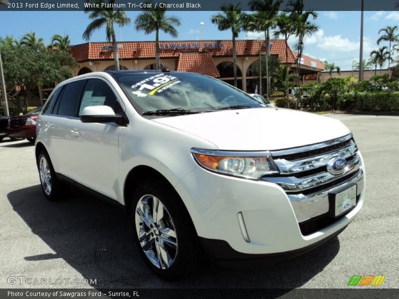 White Platinum Tri-Coat / Charcoal Black 2013 Ford Edge Limited