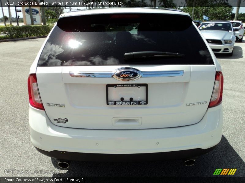 White Platinum Tri-Coat / Charcoal Black 2013 Ford Edge Limited