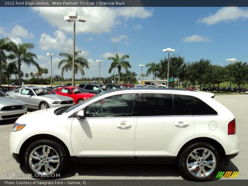 White Platinum Tri-Coat / Charcoal Black 2013 Ford Edge Limited